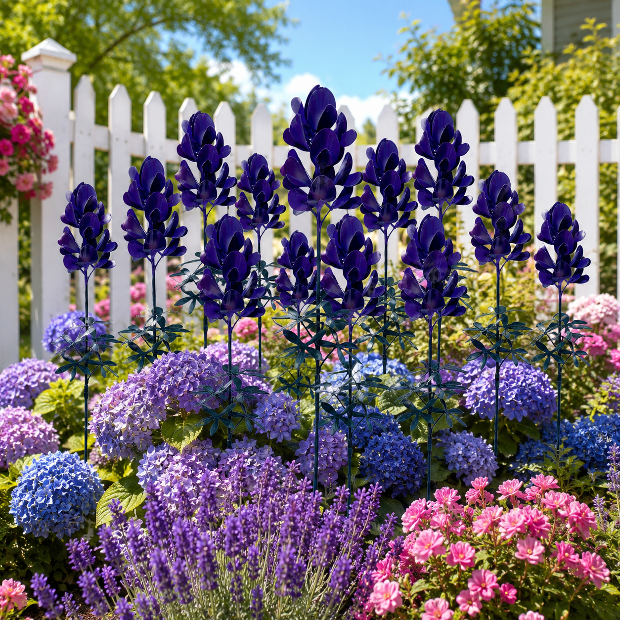 Purple Metal Flower Garden Stake