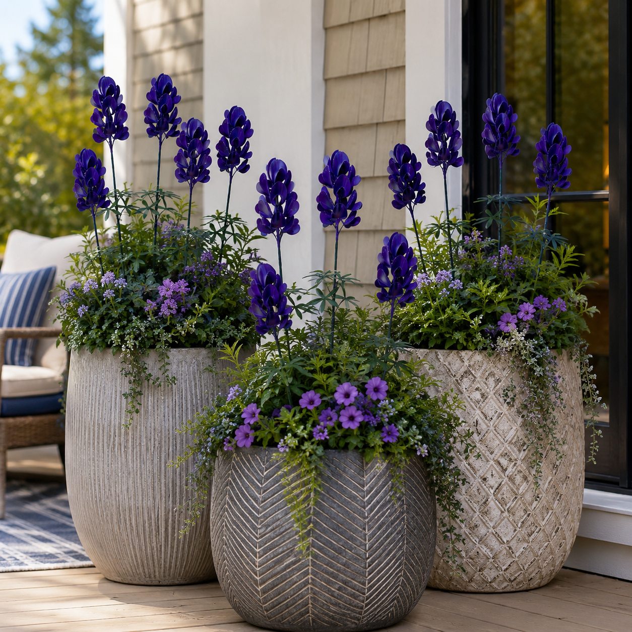 Purple Metal Flower Garden Stake
