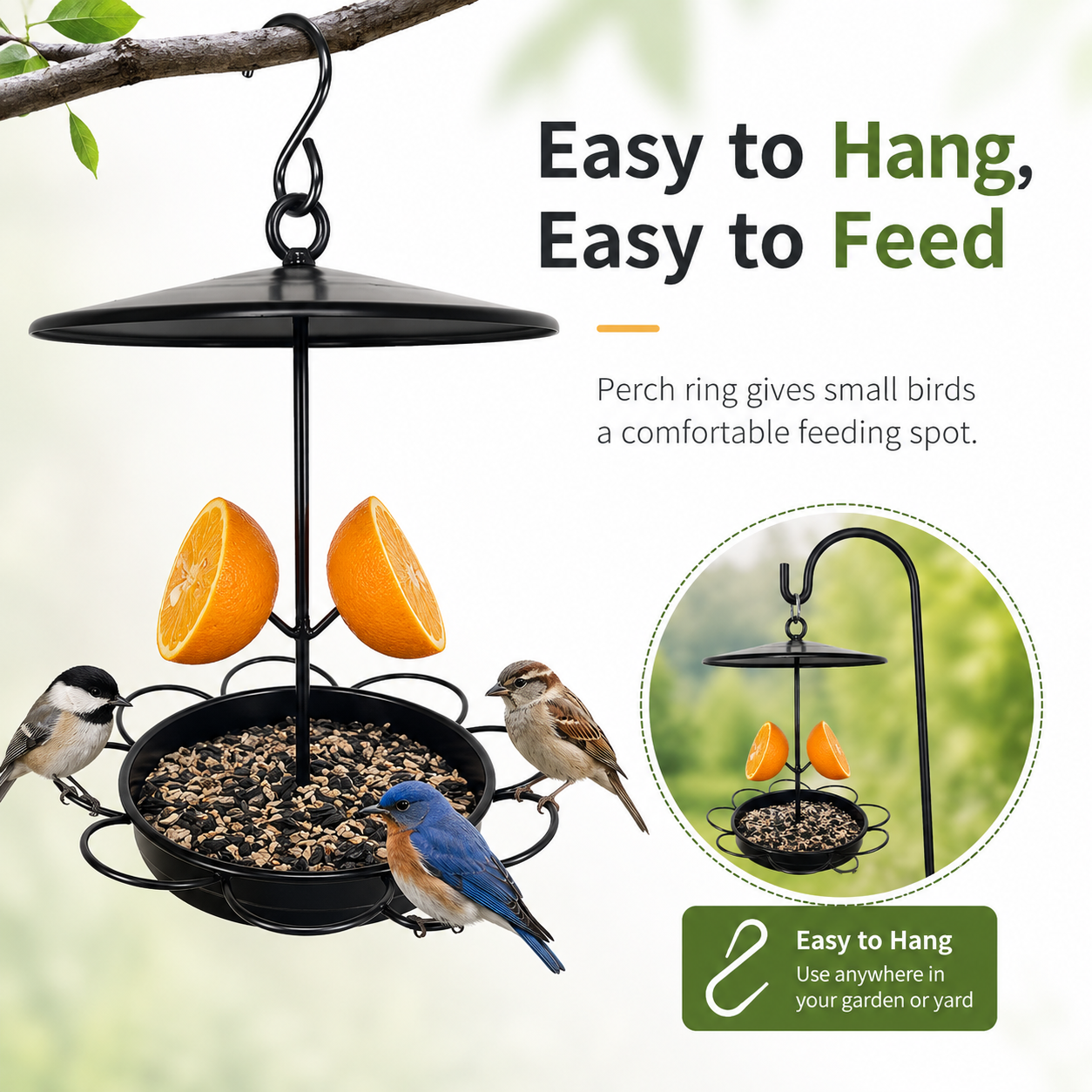 Hanging Bird Feeder with Fruit Holder