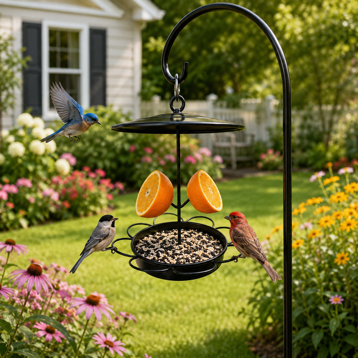 Hanging Bird Feeder with Fruit Holder