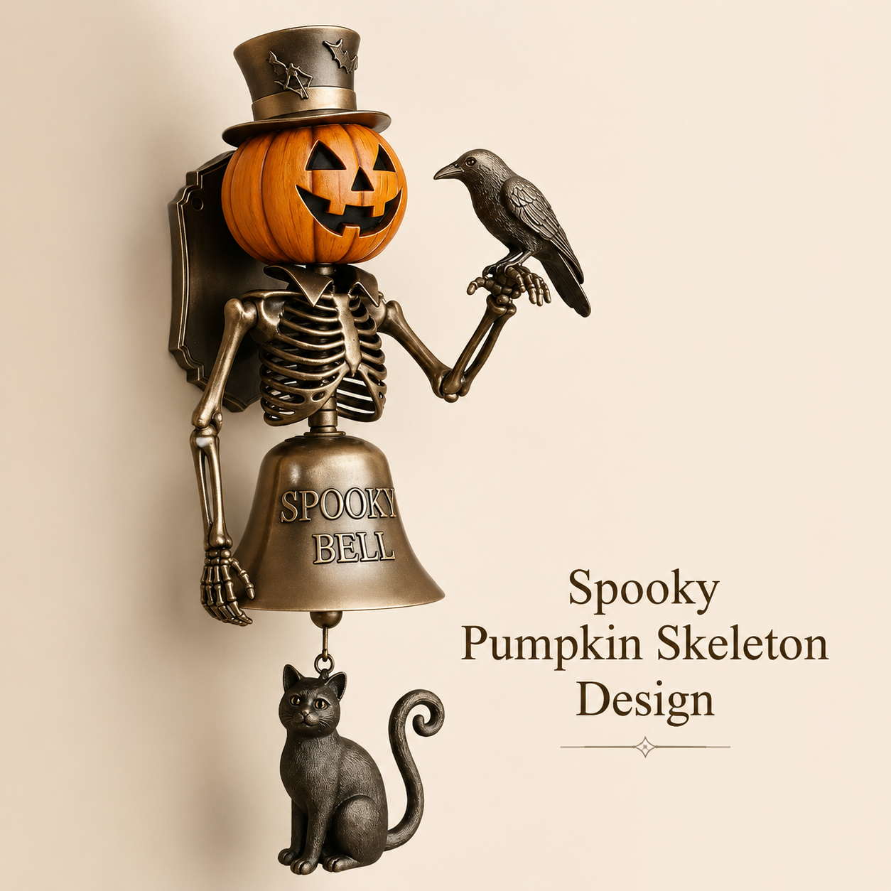 Halloween Pumpkin Skeleton Door Bell
