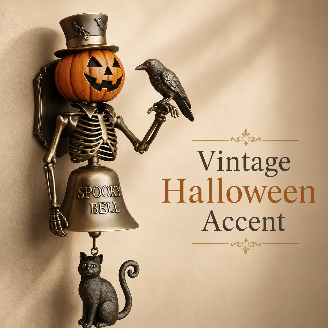 Halloween Pumpkin Skeleton Door Bell
