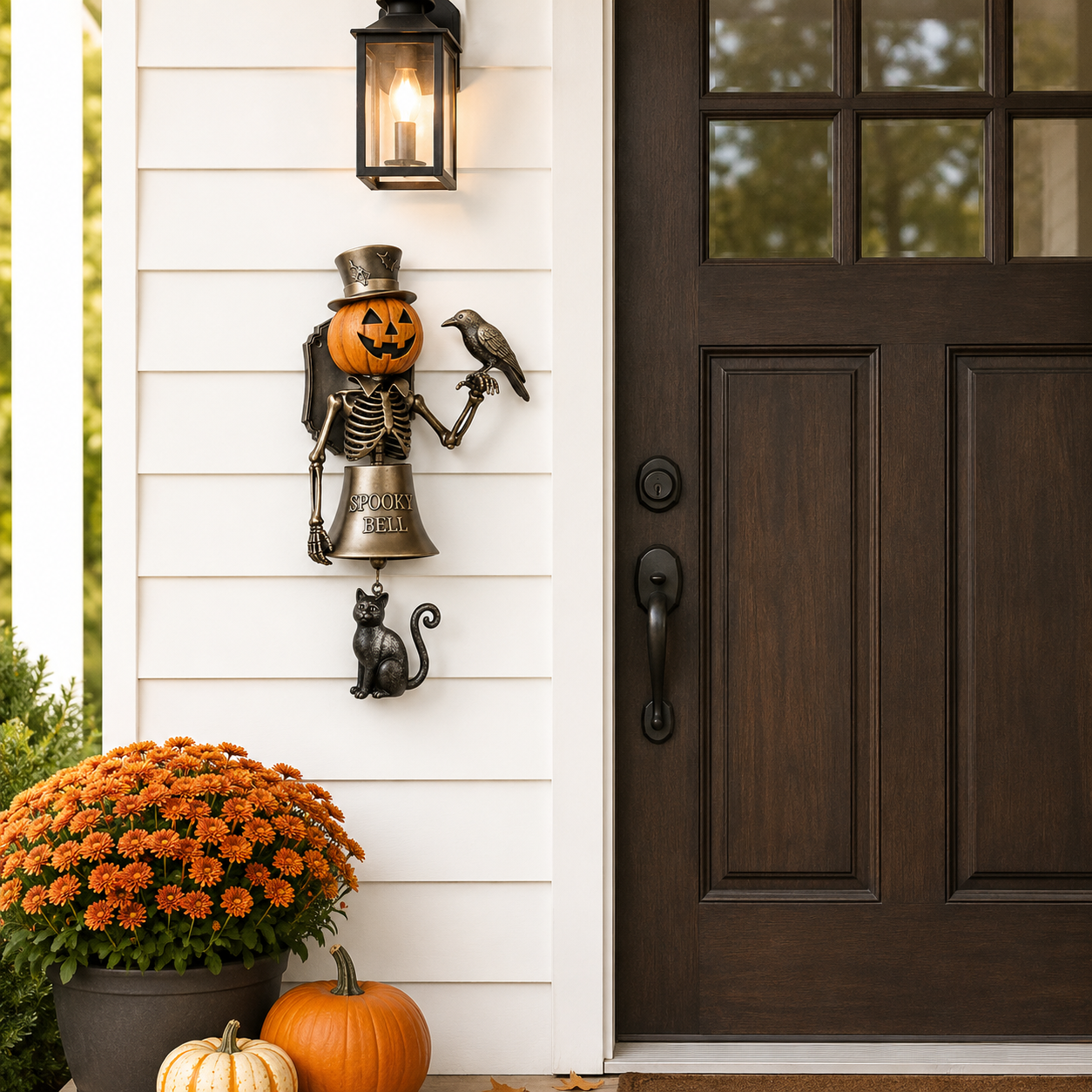 Halloween Pumpkin Skeleton Door Bell