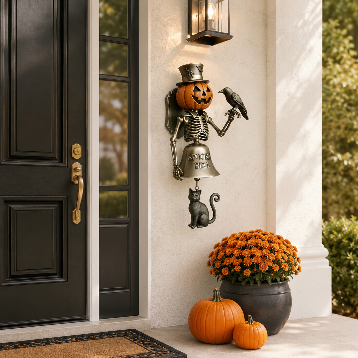 Halloween Pumpkin Skeleton Door Bell