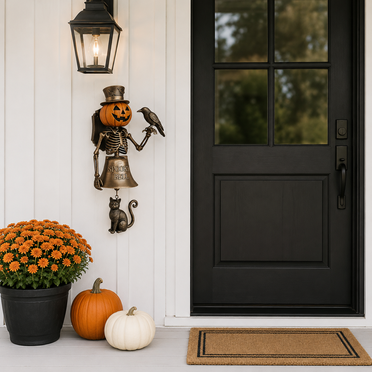 Halloween Pumpkin Skeleton Door Bell