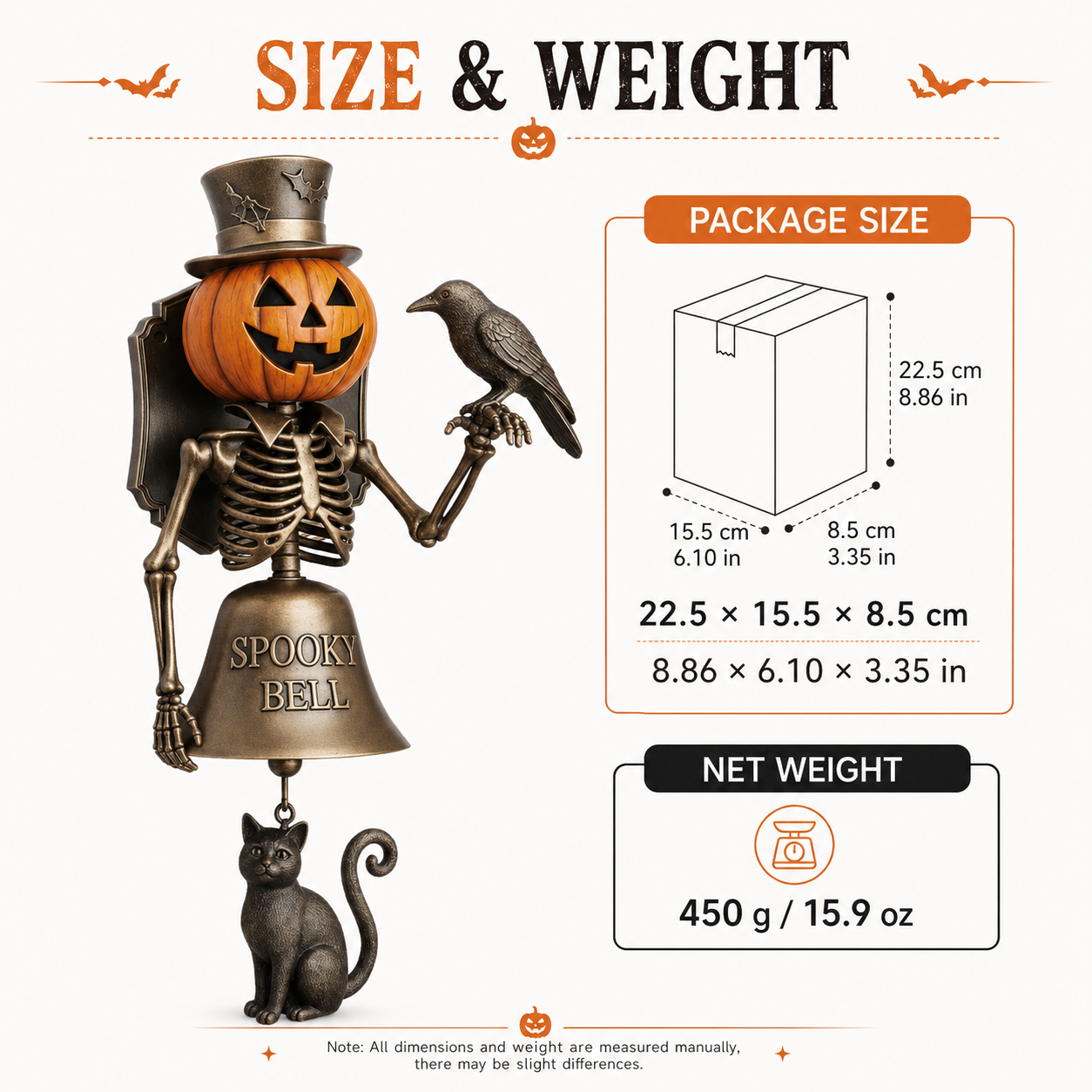 Halloween Pumpkin Skeleton Door Bell