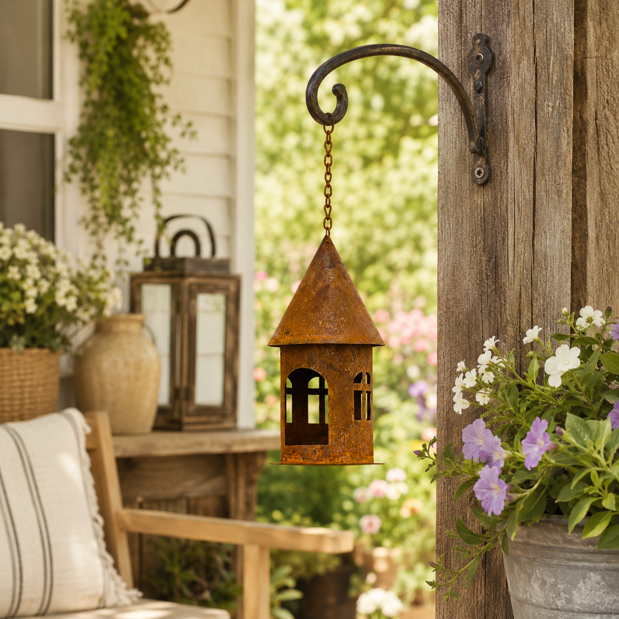 Rustic Metal House Candle Holder