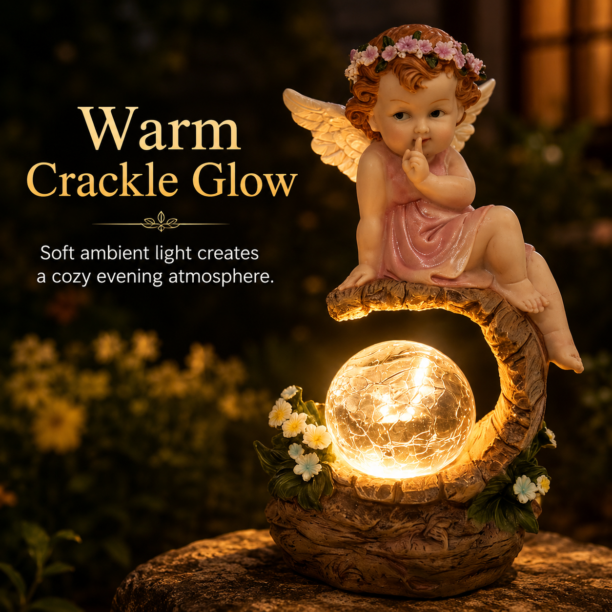 Lighted Angel Garden Statue