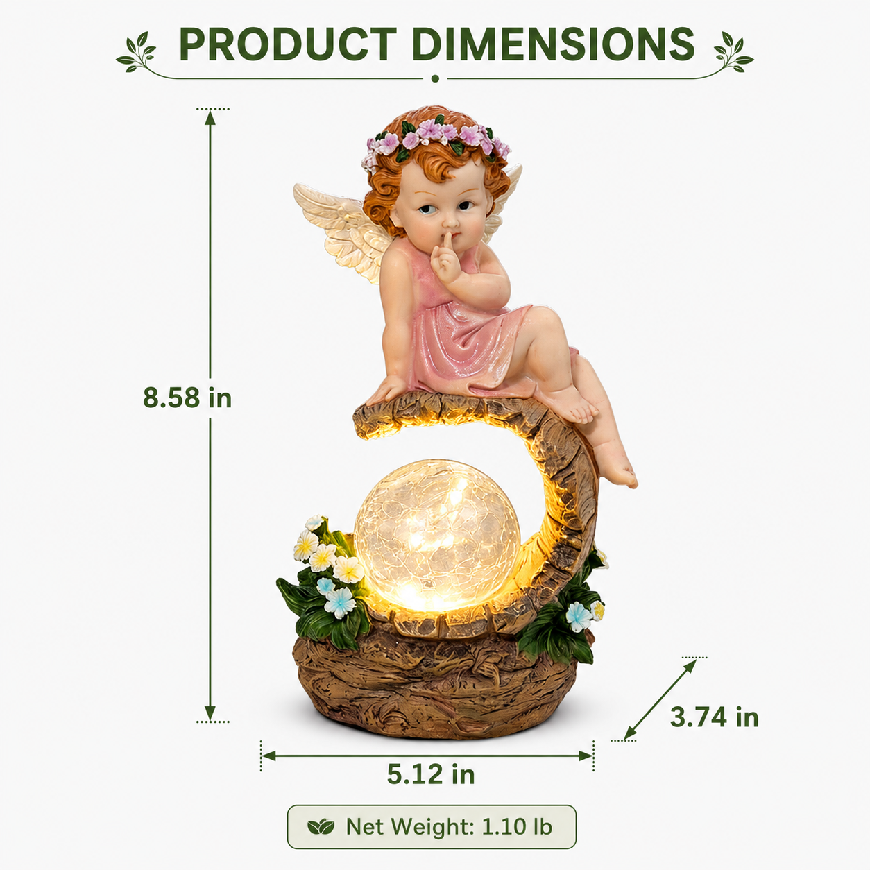 Lighted Angel Garden Statue