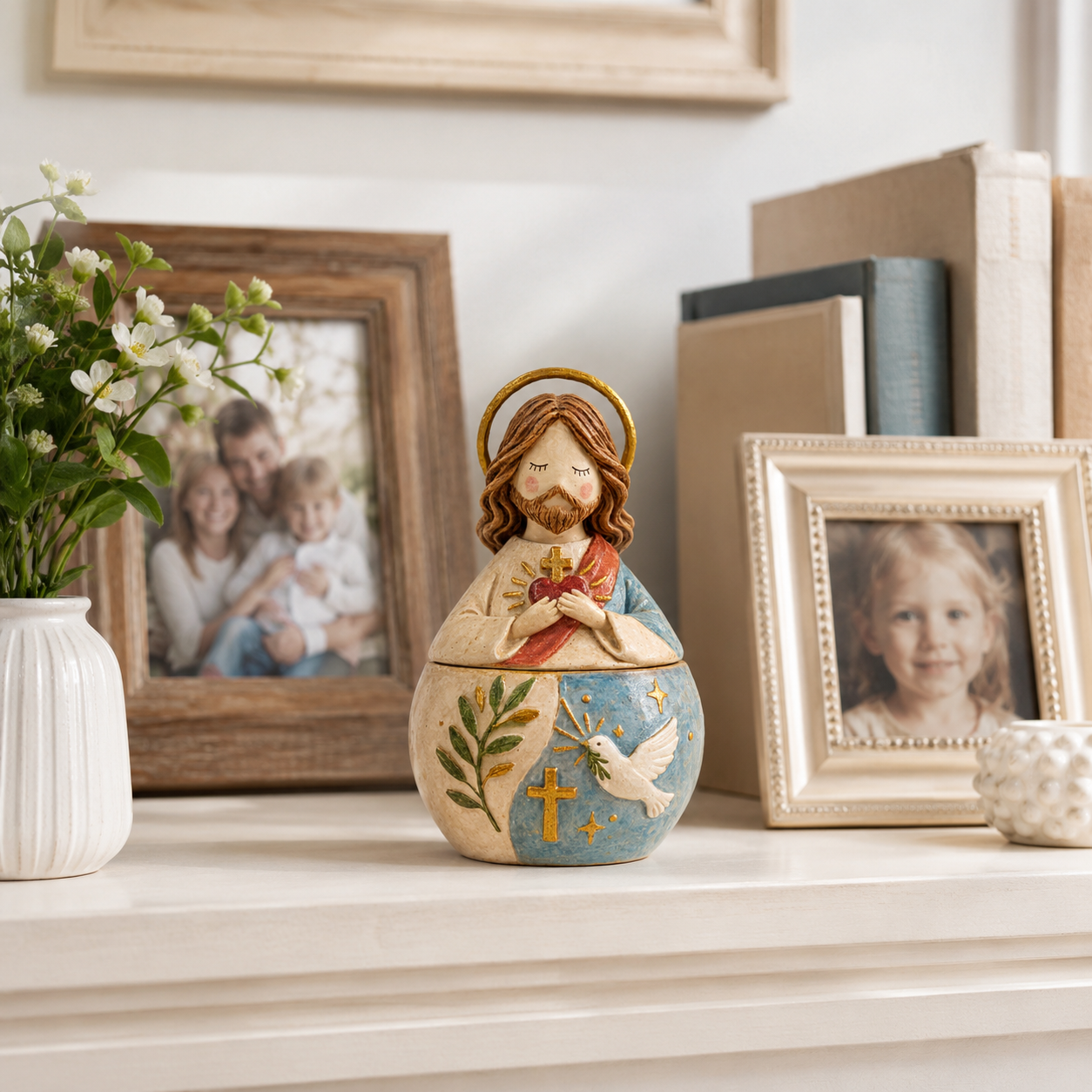 Handmade Resin Prayer Figurine Keepsake Box