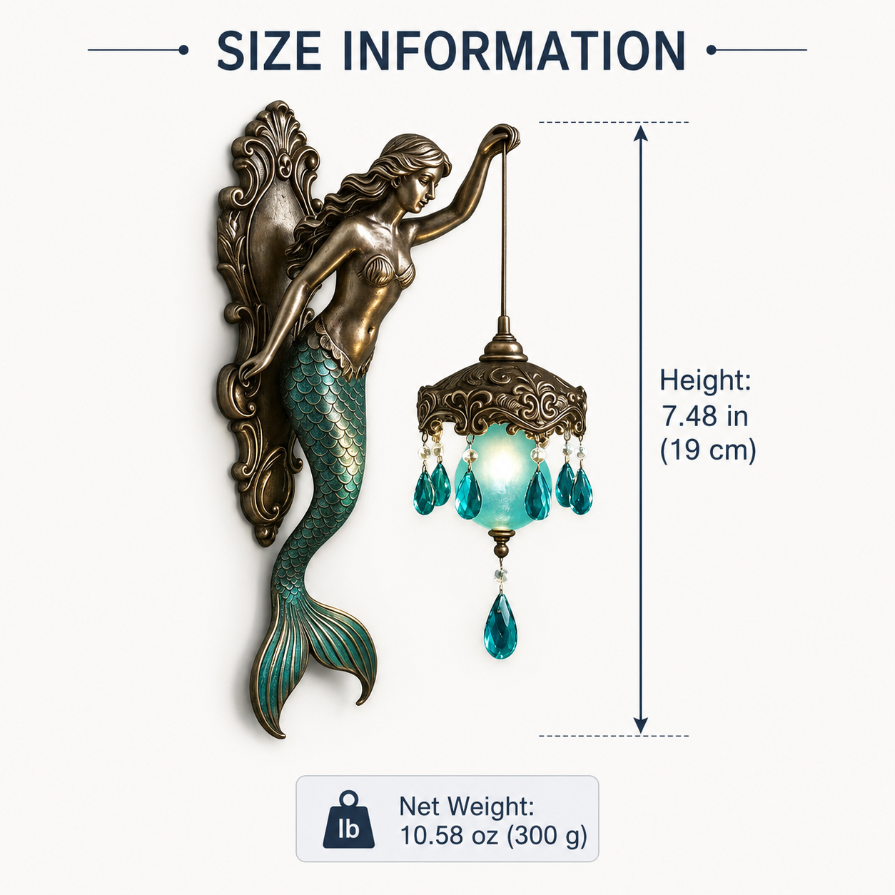 Mermaid Wall Sconce Lantern Decor