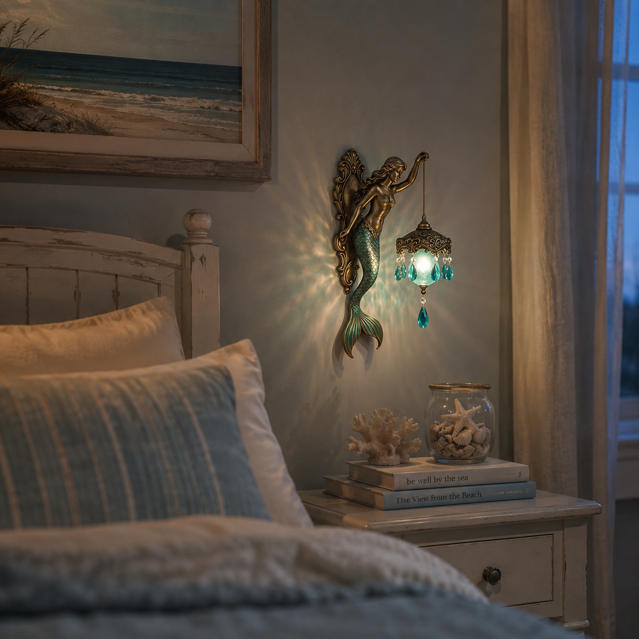 Mermaid Wall Sconce Lantern Decor
