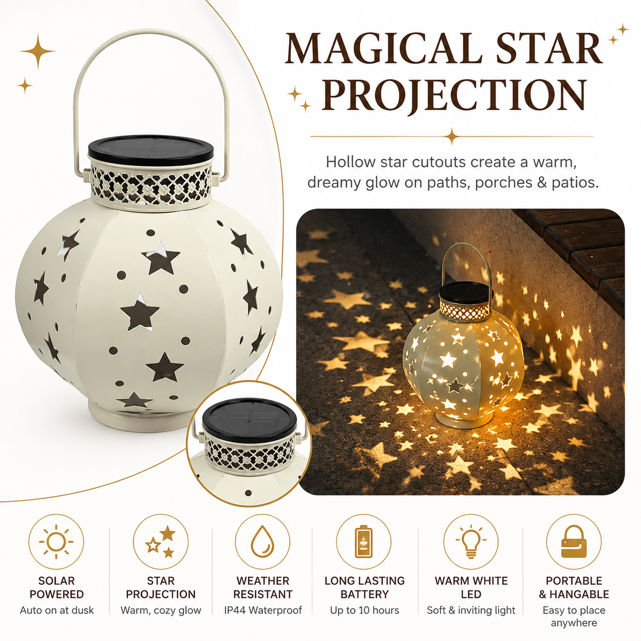 Solar Star Projection Hanging Lantern