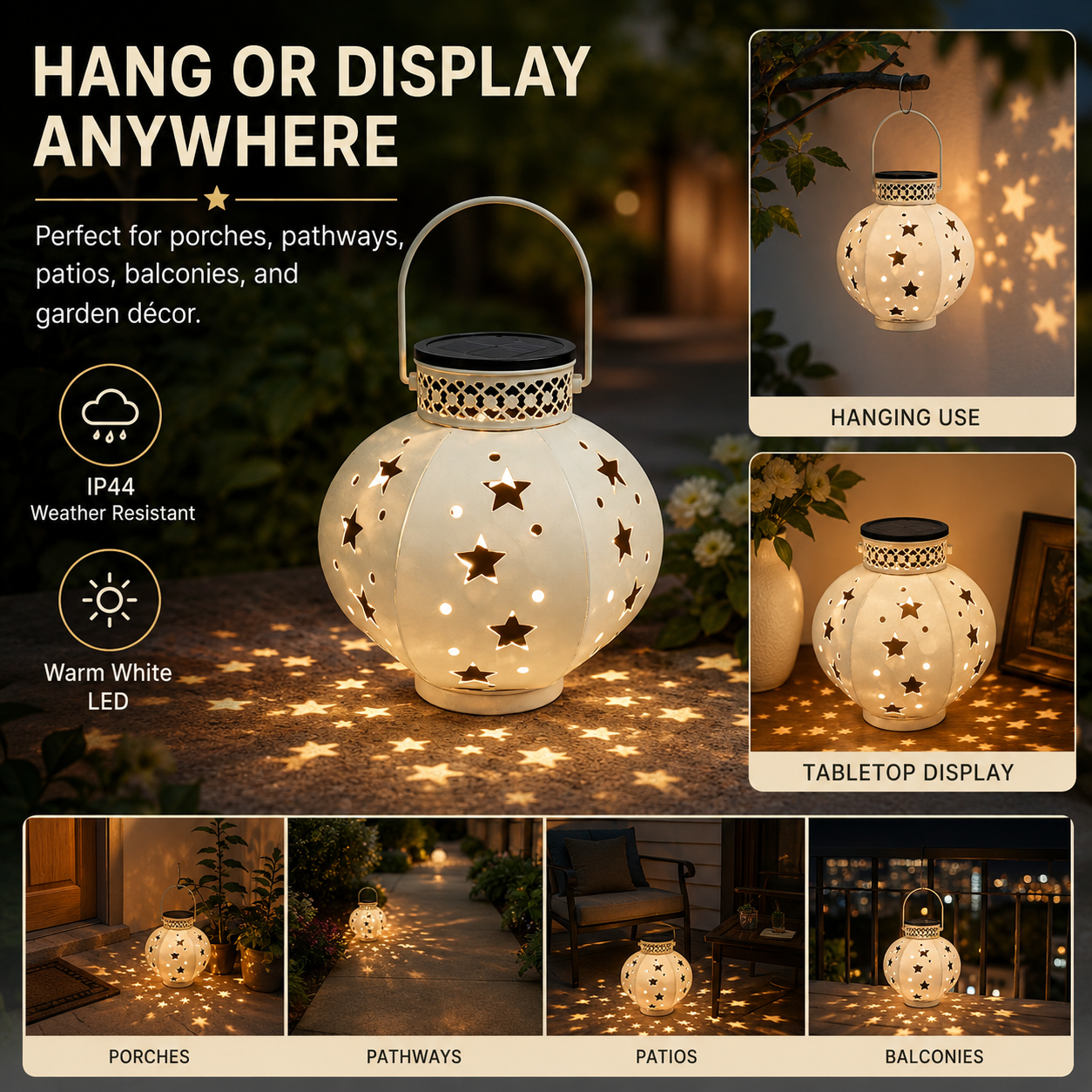 Solar Star Projection Hanging Lantern