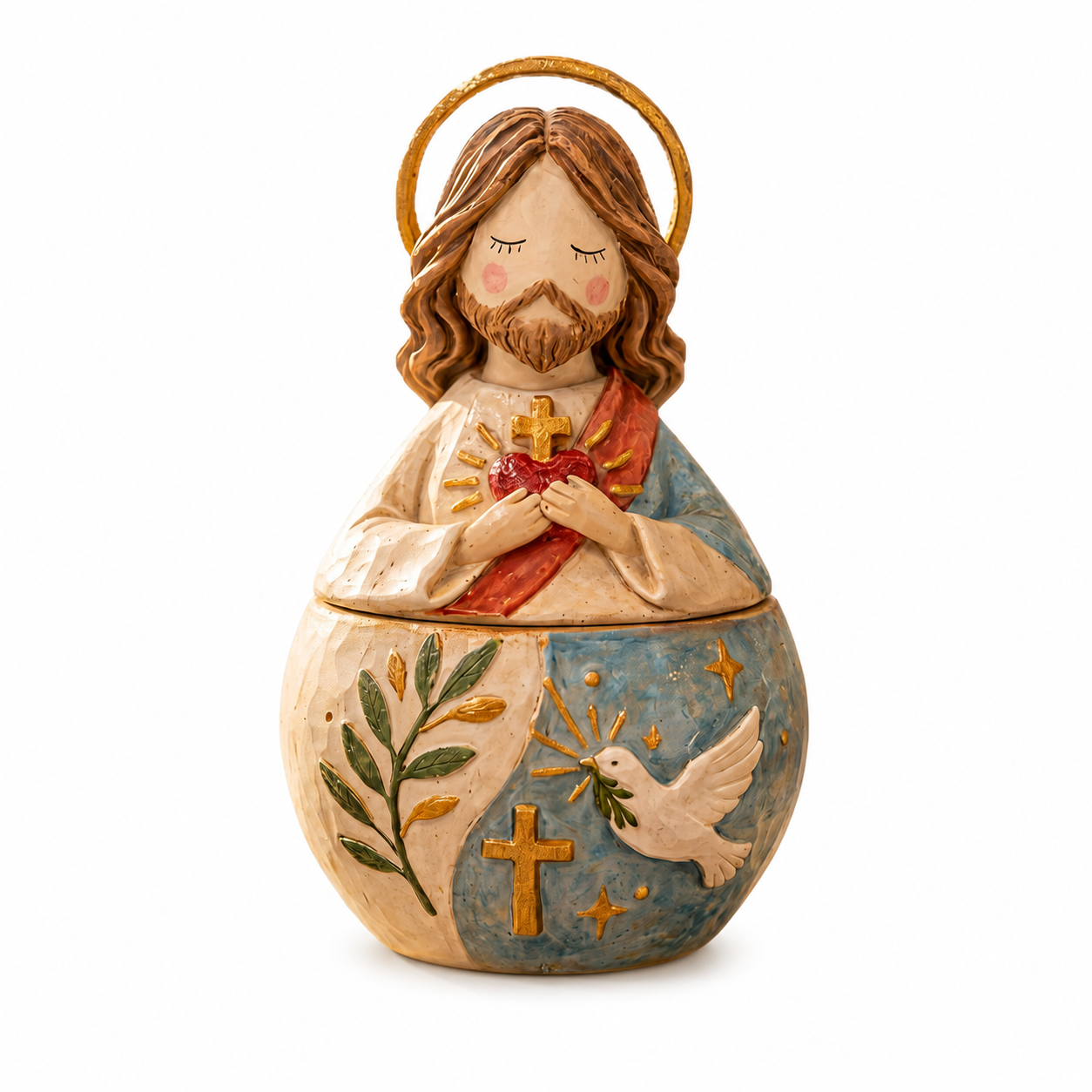 Handmade Resin Prayer Figurine Keepsake Box