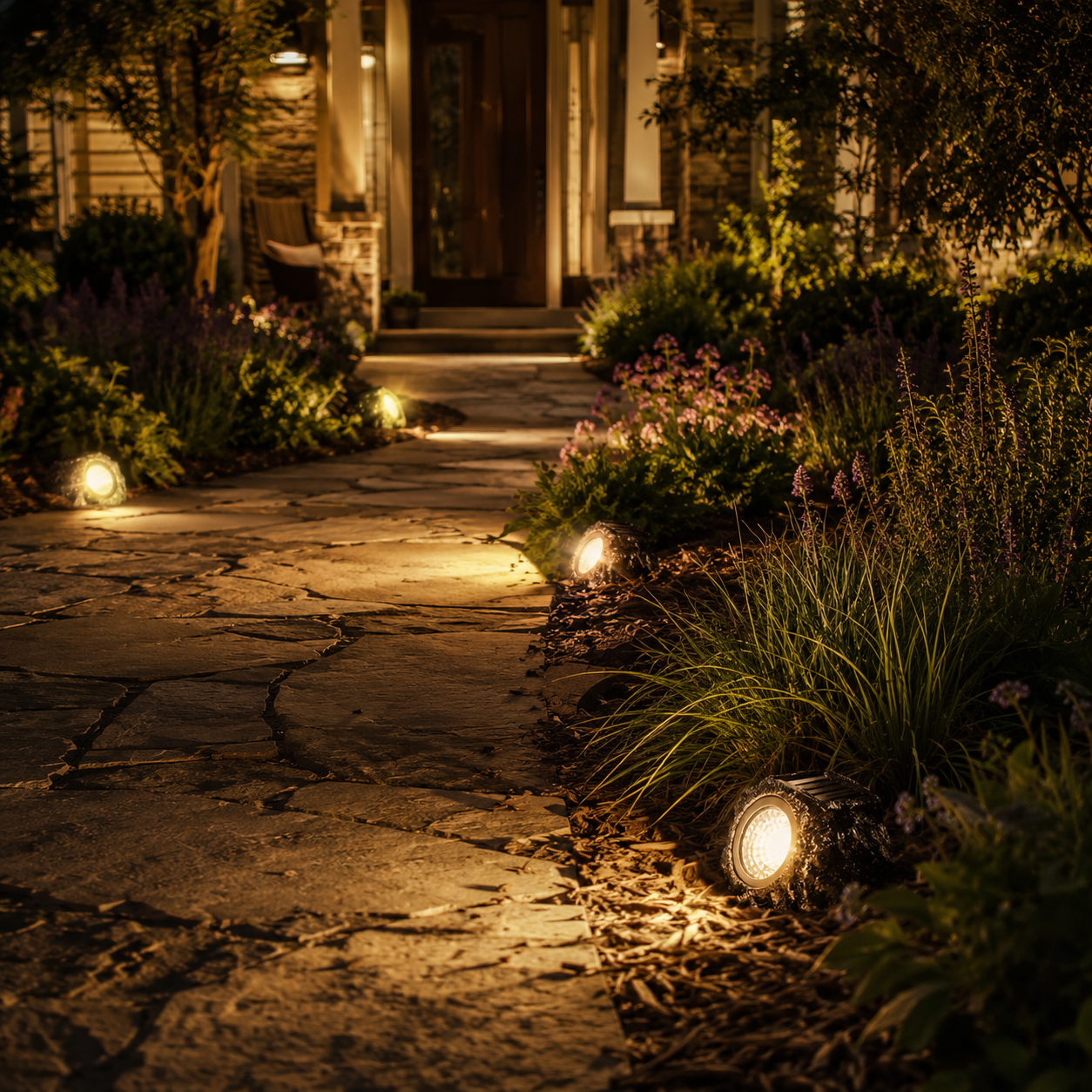 Solar Rock Spotlight Outdoor Garden Light
