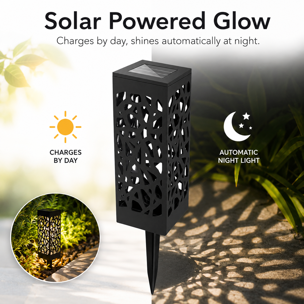 Solar Hollow Pattern Garden Stake Light