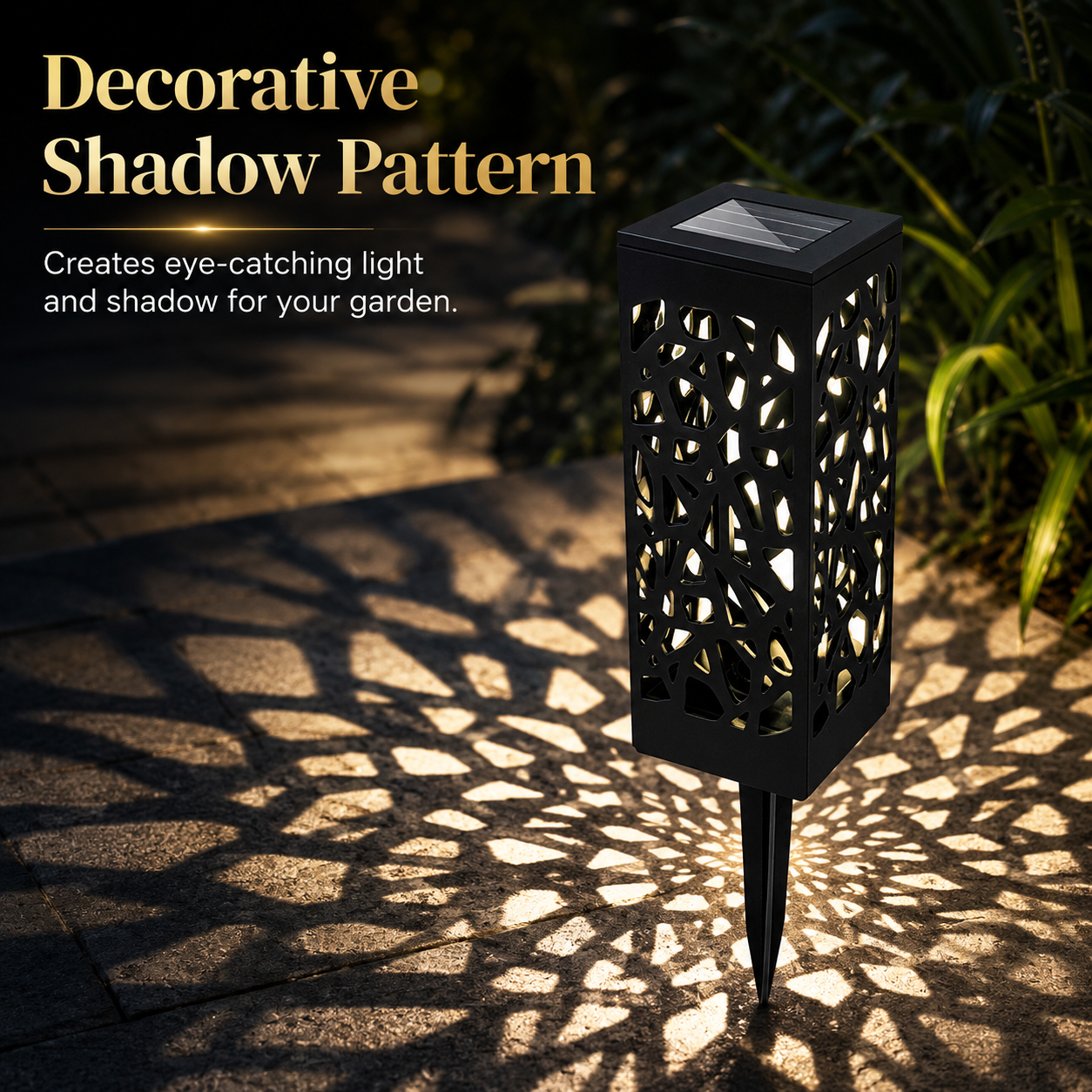 Solar Hollow Pattern Garden Stake Light