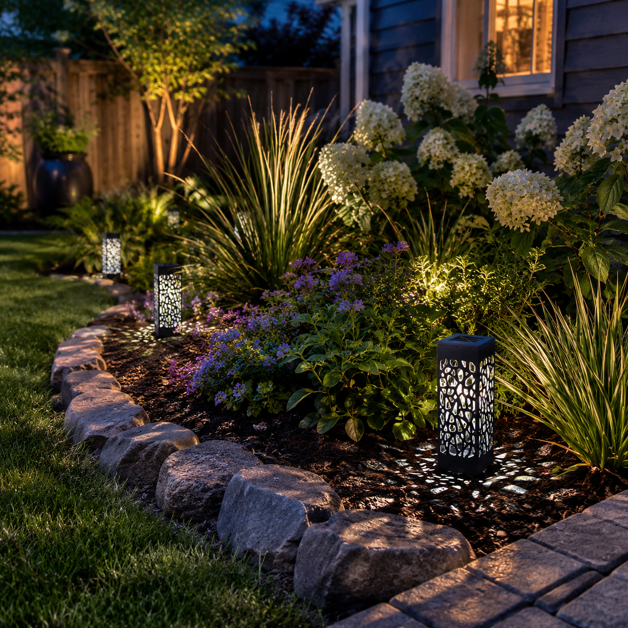 Solar Hollow Pattern Garden Stake Light