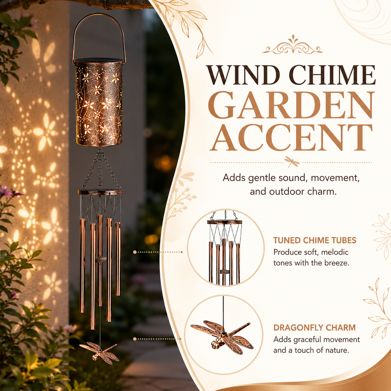 Solar powered European-style hollow-out iron lamp