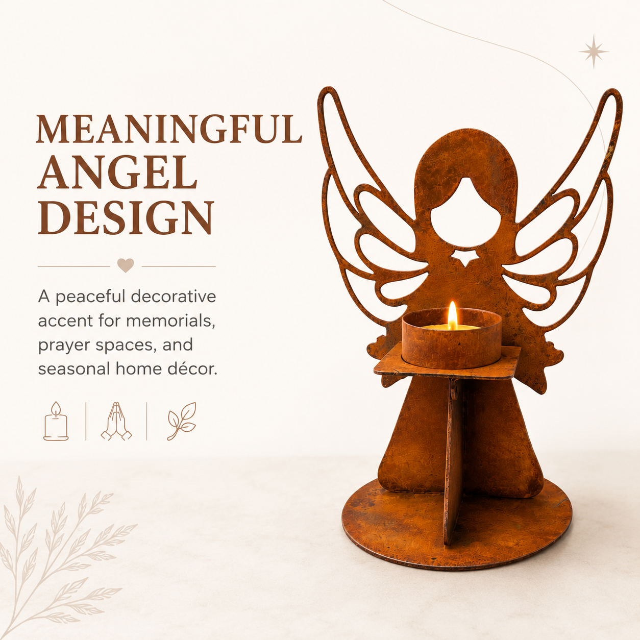 Rustic Angel Tealight Candle Holder