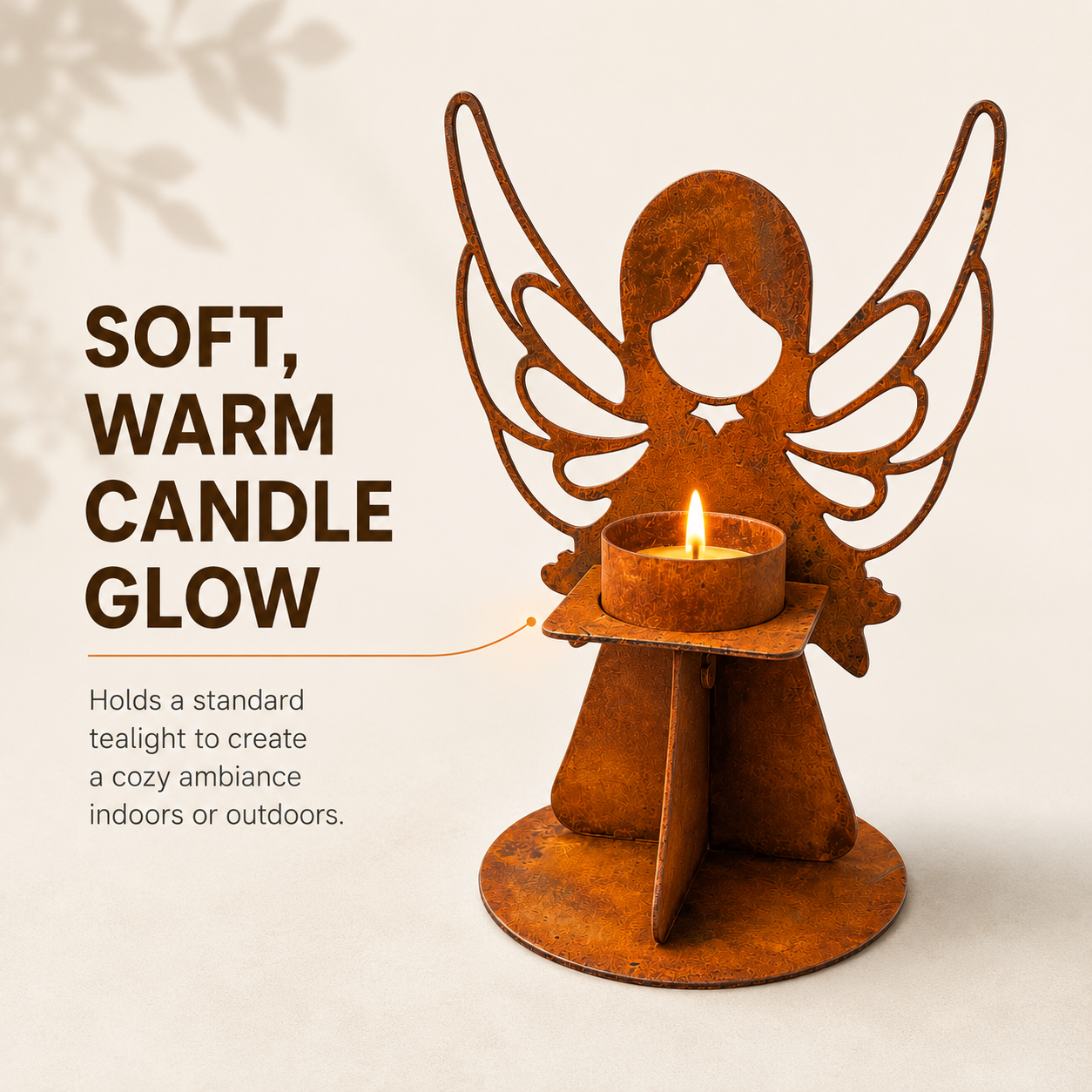 Rustic Angel Tealight Candle Holder