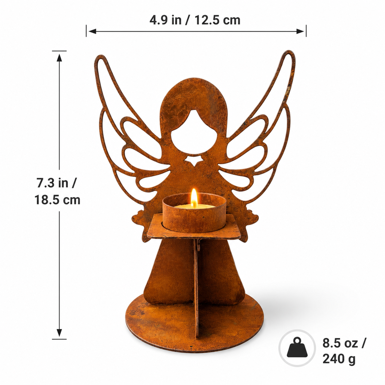 Rustic Angel Tealight Candle Holder