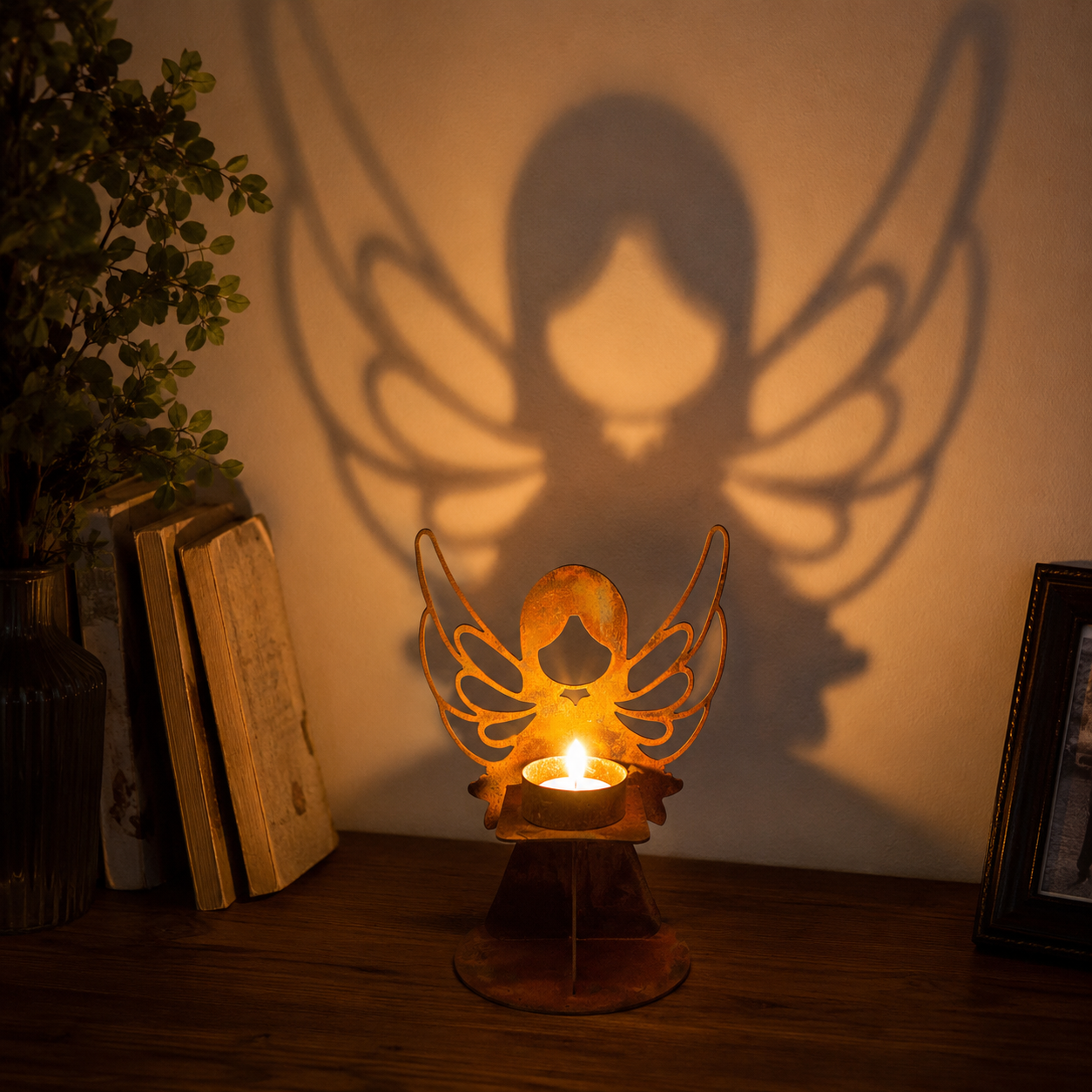 Rustic Angel Tealight Candle Holder