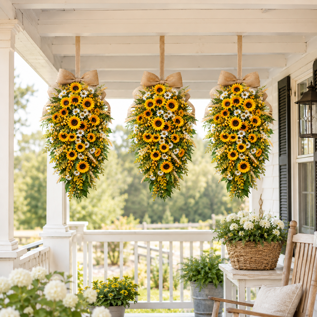 remote-controlled lighted sunflower hanging floral decor. 🌻✨