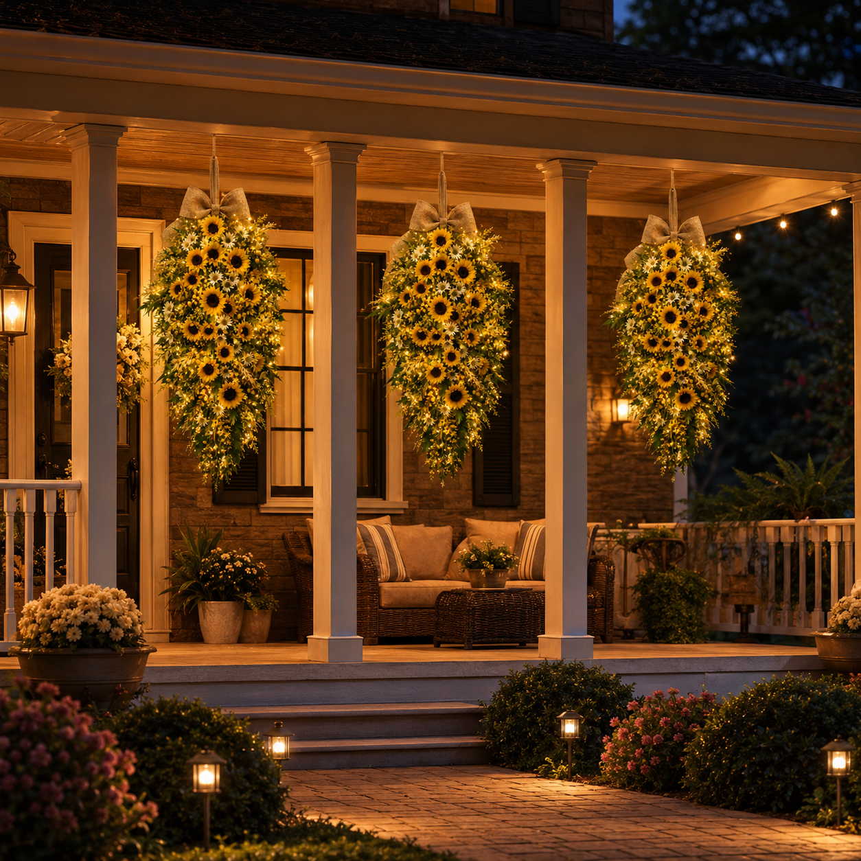  remote-controlled lighted sunflower hanging floral decor. 🌻✨