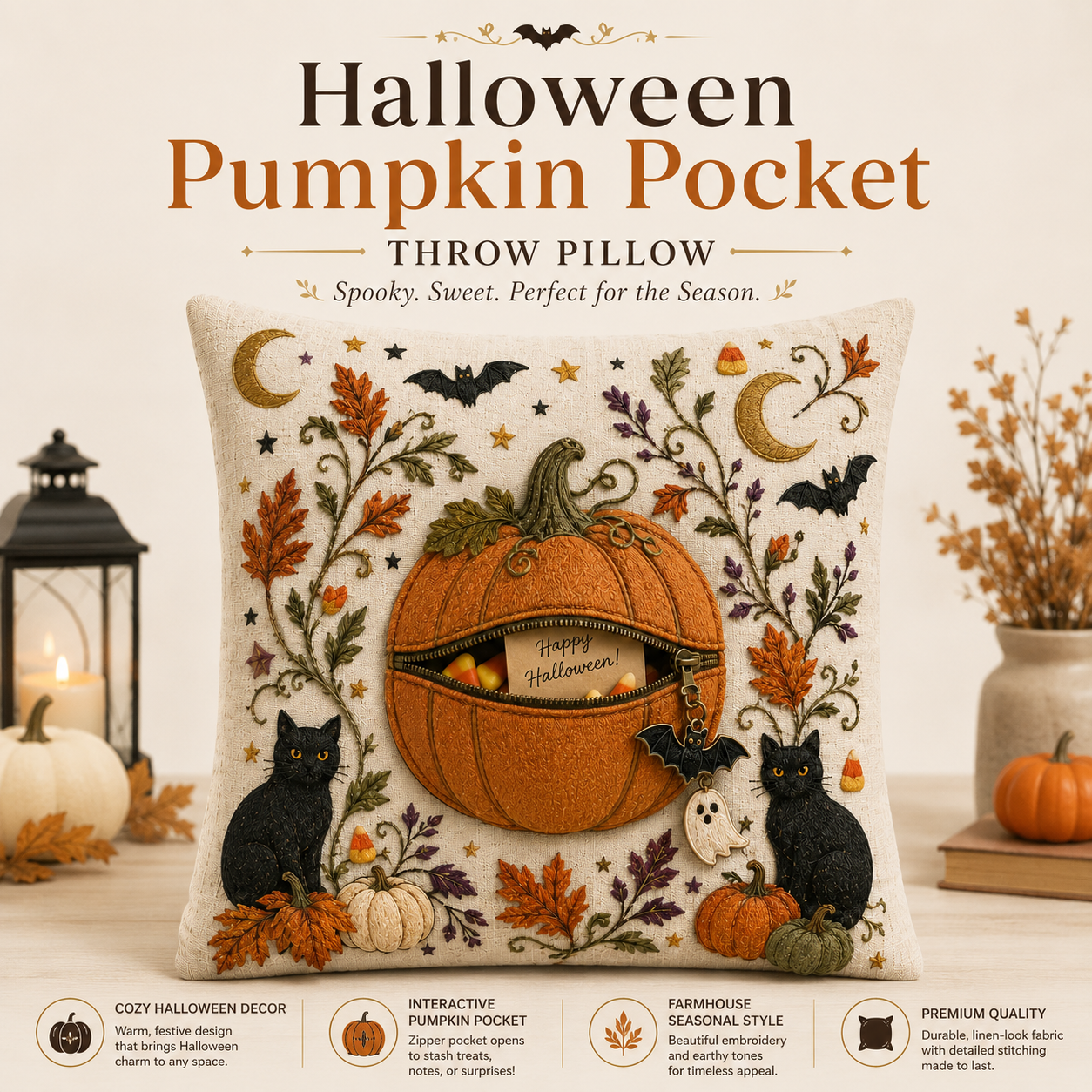 A Pillow with a Hidden Halloween Surprise