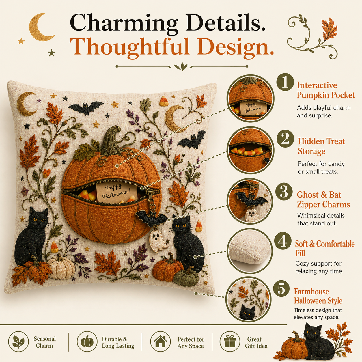 A Pillow with a Hidden Halloween Surprise
