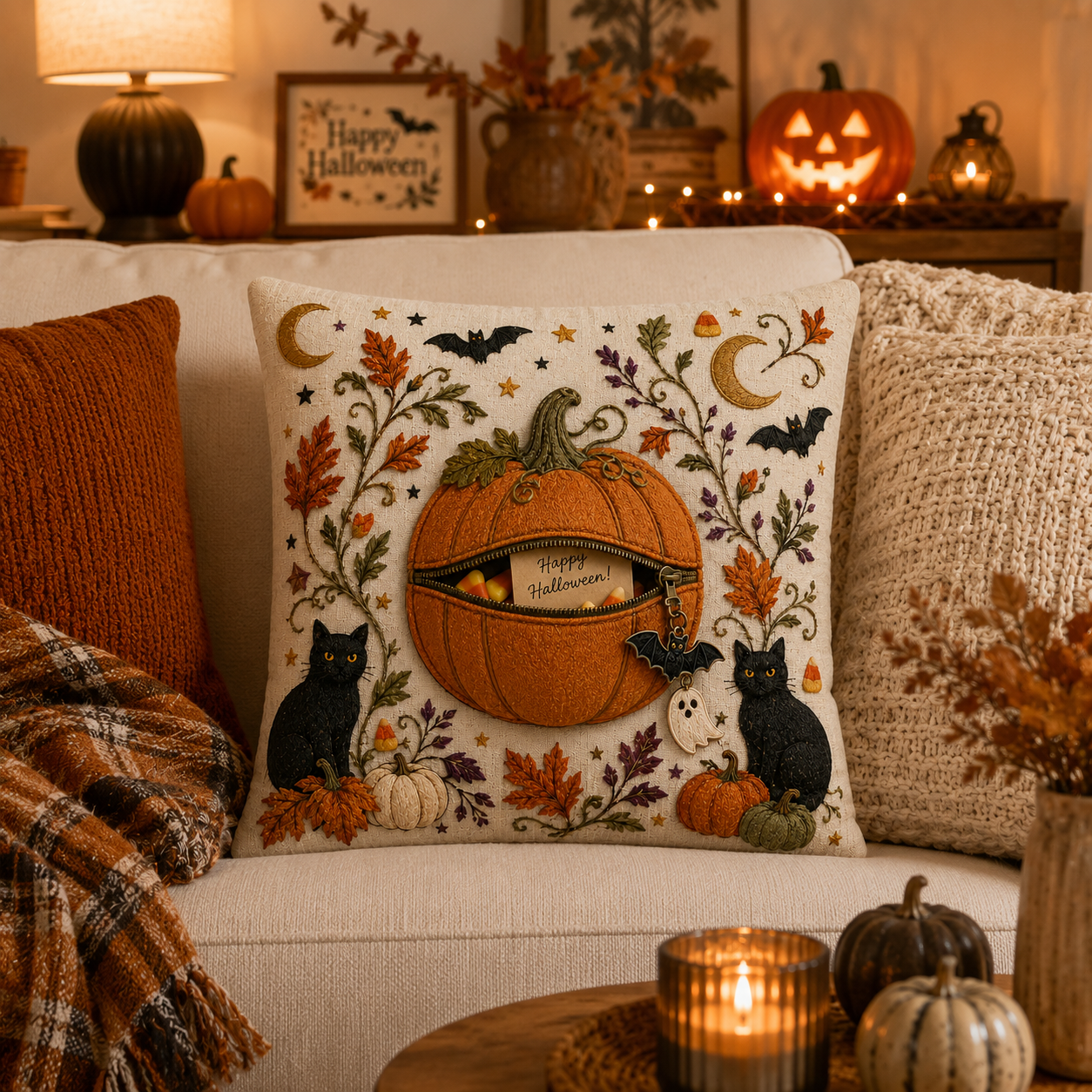 A Pillow with a Hidden Halloween Surprise