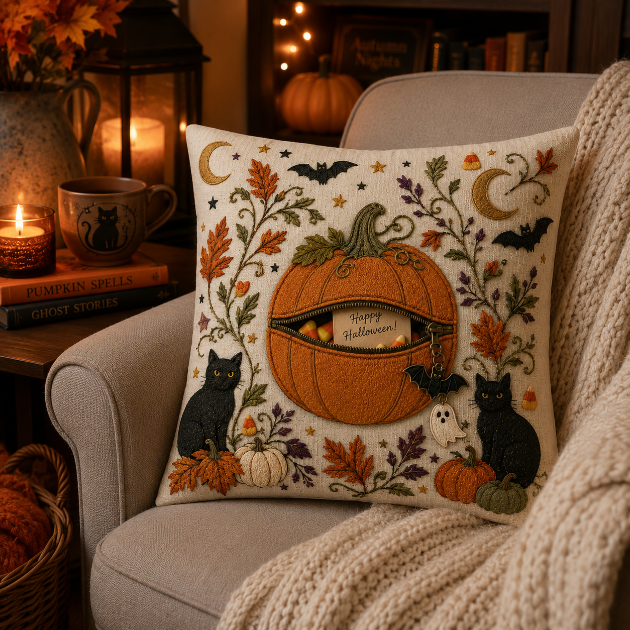 A Pillow with a Hidden Halloween Surprise