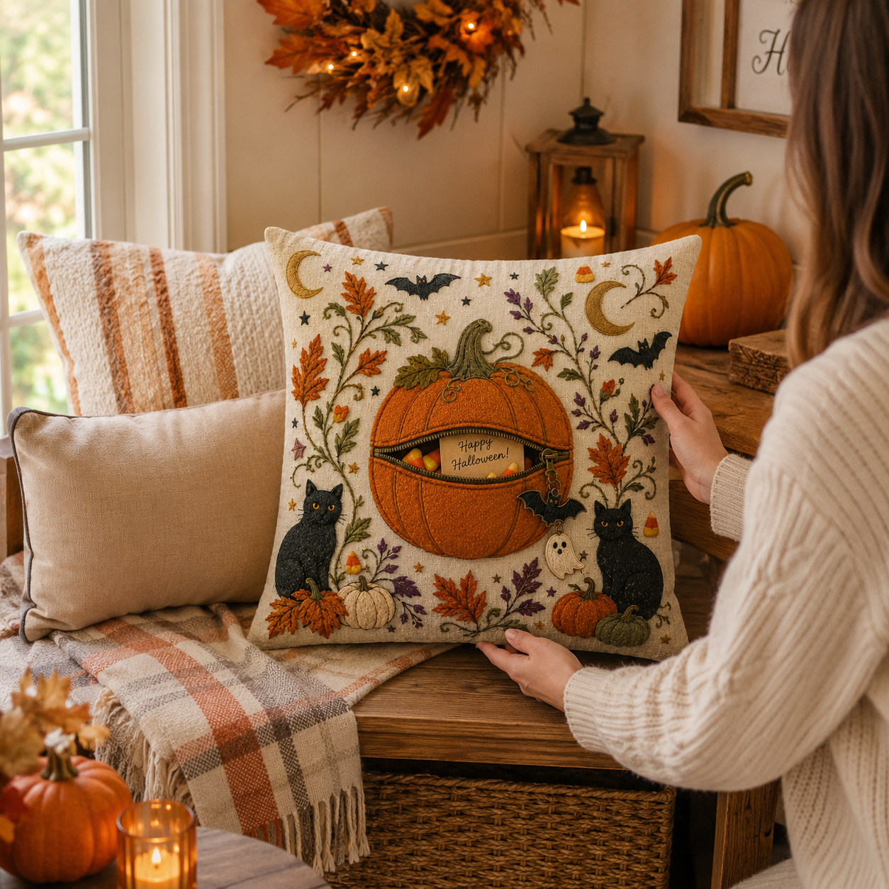 A Pillow with a Hidden Halloween Surprise
