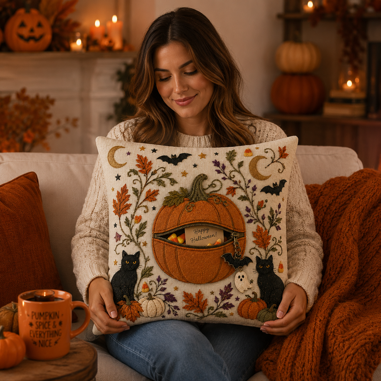 A Pillow with a Hidden Halloween Surprise