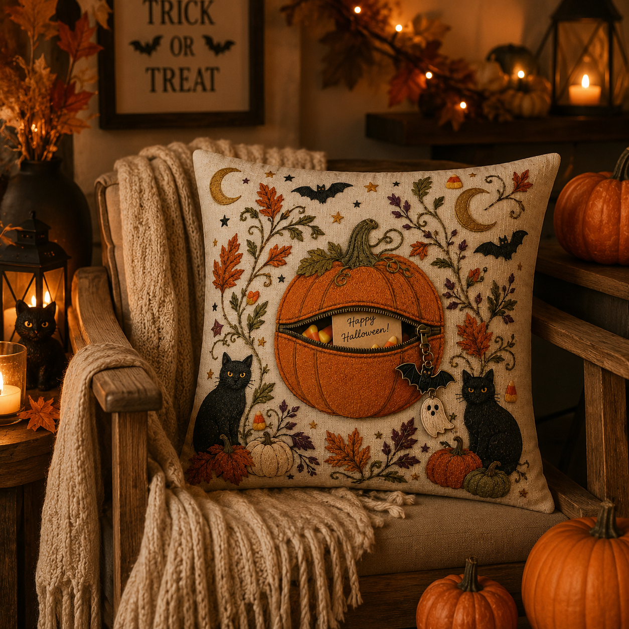A Pillow with a Hidden Halloween Surprise