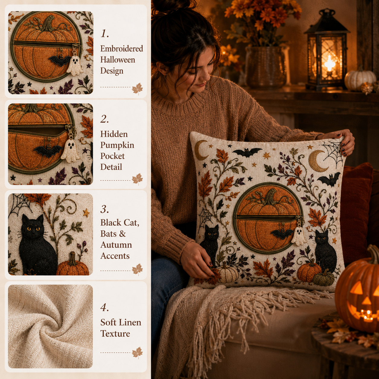 A Pillow with a Hidden Halloween Surprise