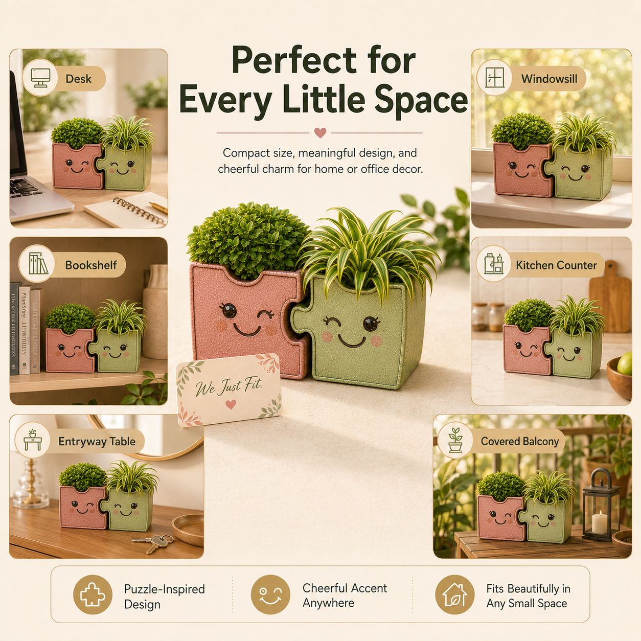 Better Together Interlocking Metal Planter Set