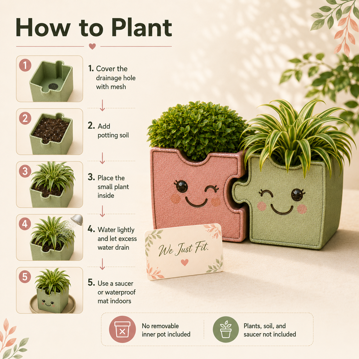 Better Together Interlocking Metal Planter Set