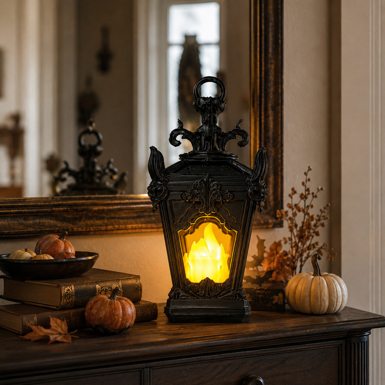 Vintage Gothic LED Flame Lantern