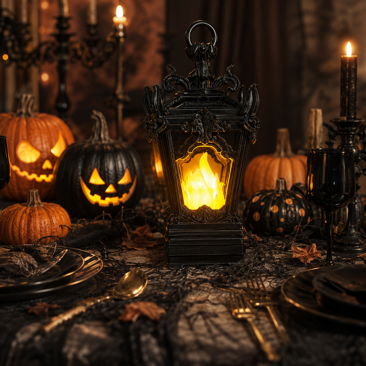 Vintage Gothic LED Flame Lantern