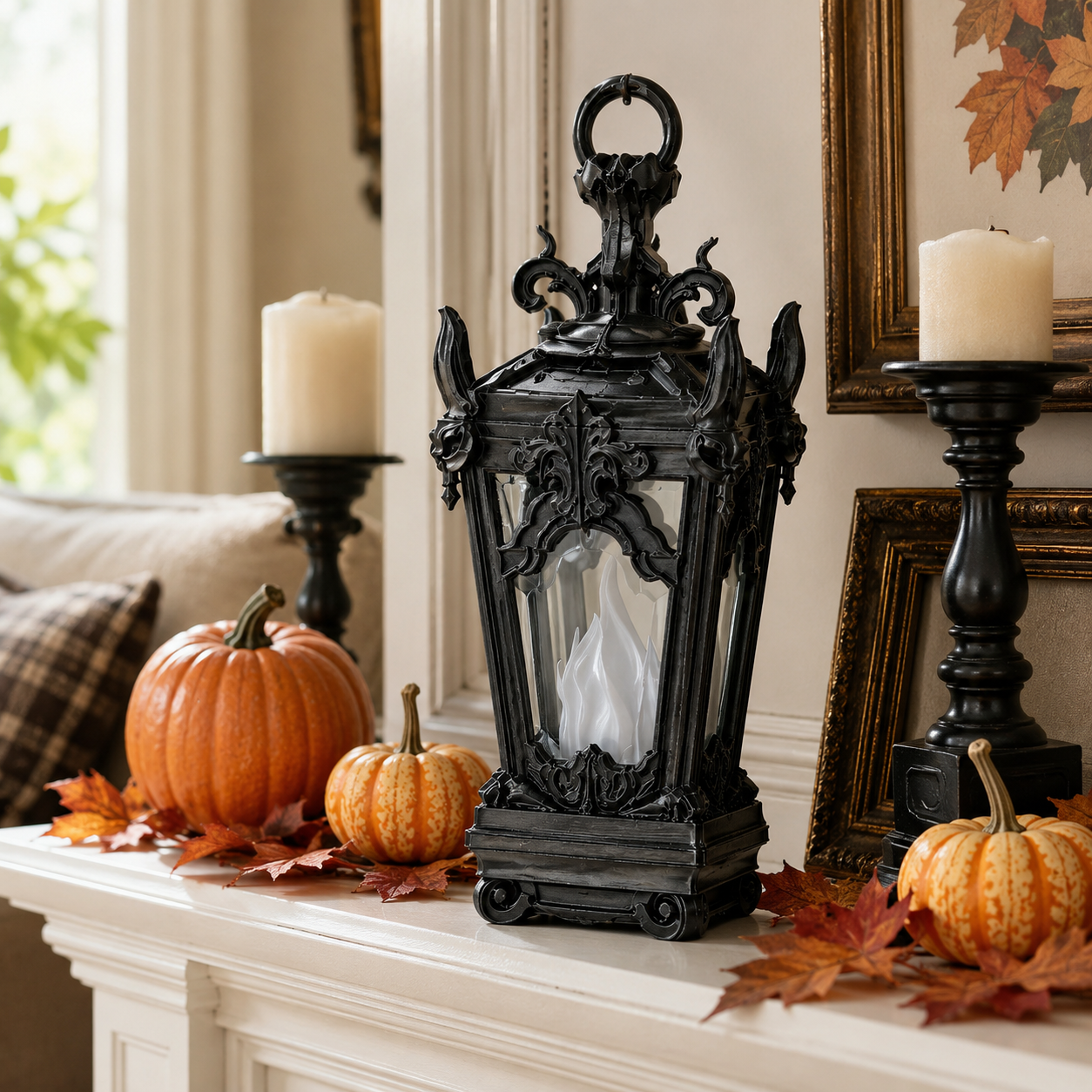 Vintage Gothic LED Flame Lantern