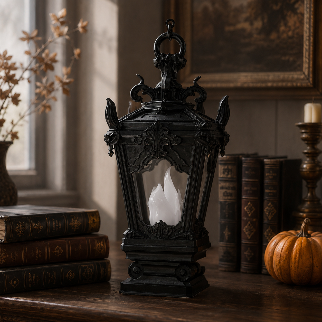Vintage Gothic LED Flame Lantern