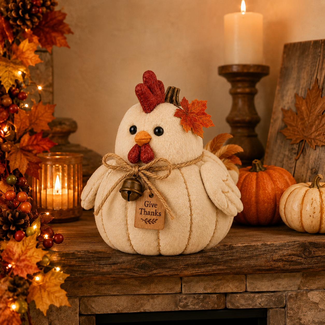 Harvest Friends Plush Cow Pumpkin Fall Farmhouse Decor