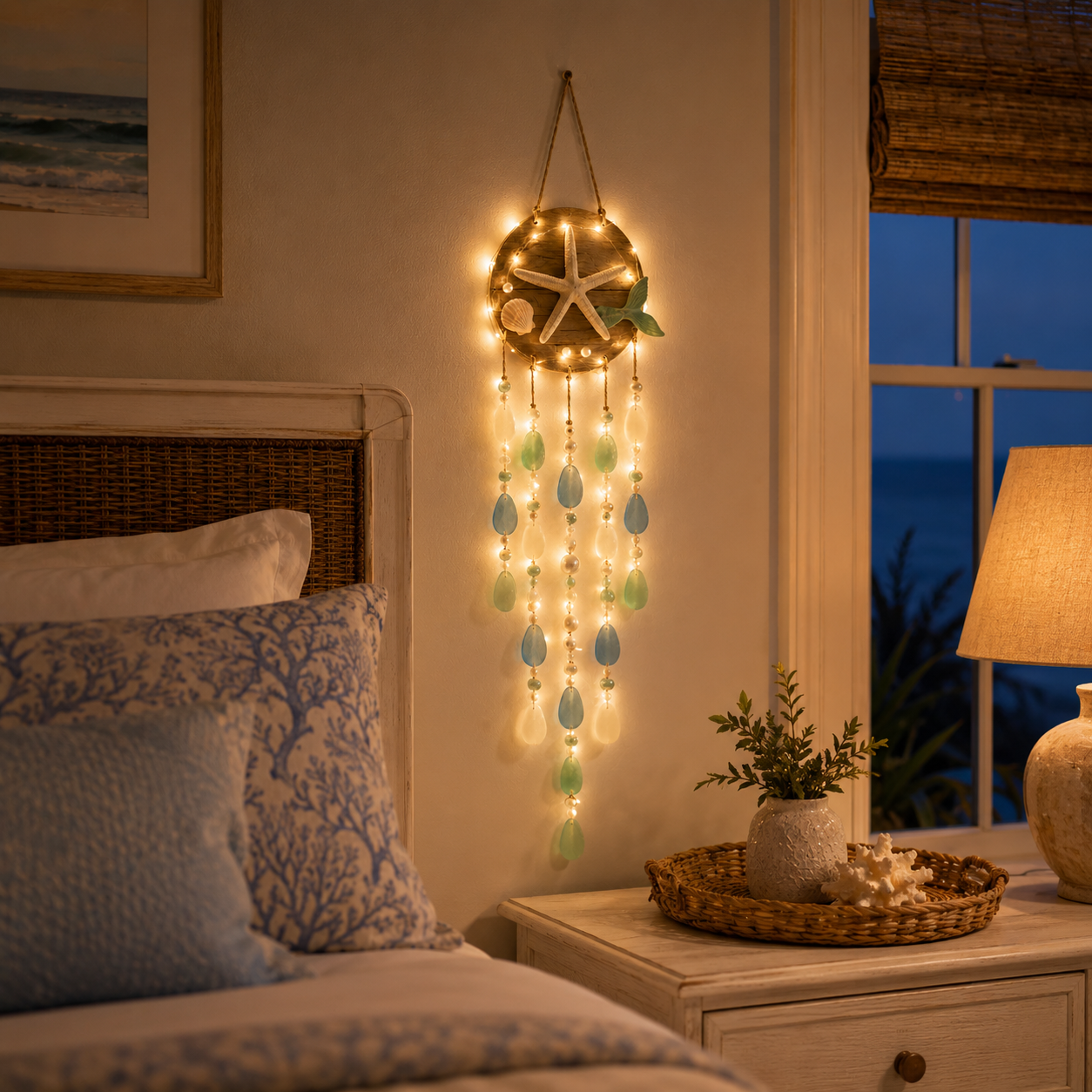 Ocean Whispers Remote-Controlled Lighted Coastal Hanging Decor
