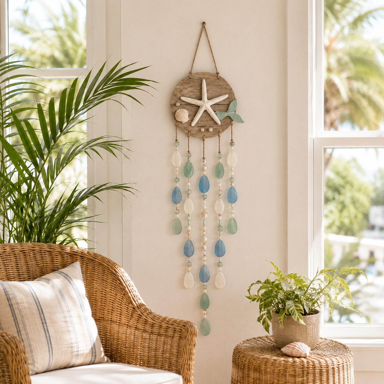 Ocean Whispers Remote-Controlled Lighted Coastal Hanging Decor
