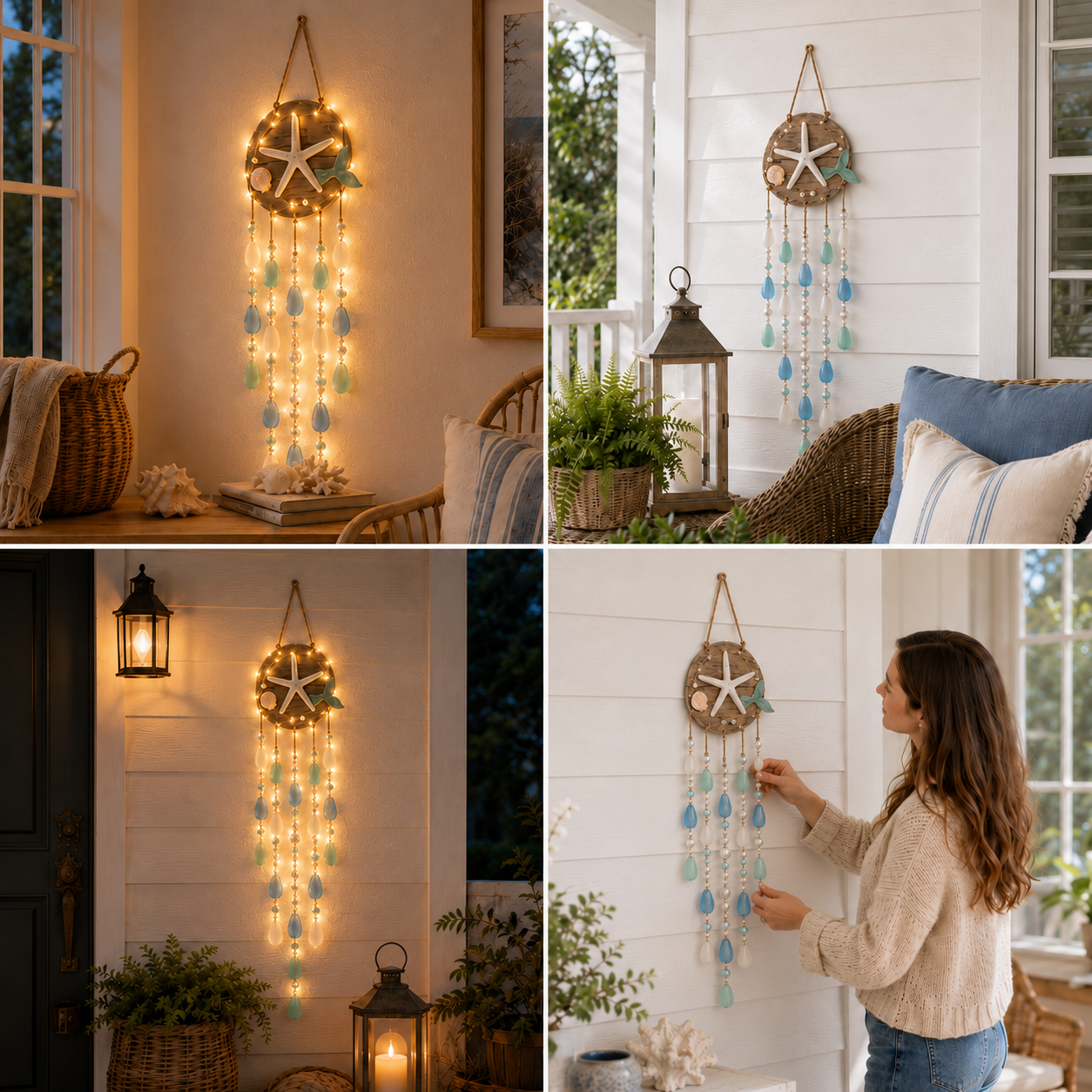 Ocean Whispers Remote-Controlled Lighted Coastal Hanging Decor