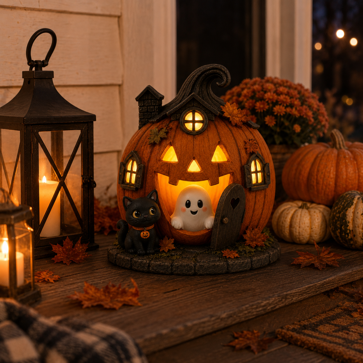 Lighted Pumpkin Hollow Ghost House