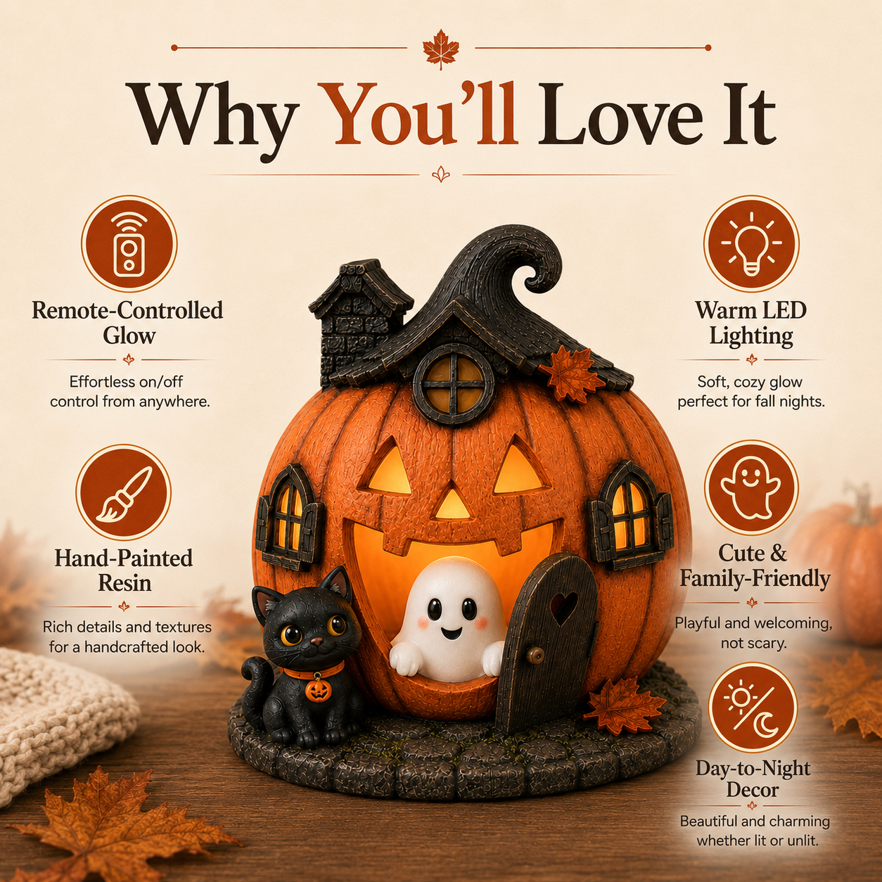 Lighted Pumpkin Hollow Ghost House
